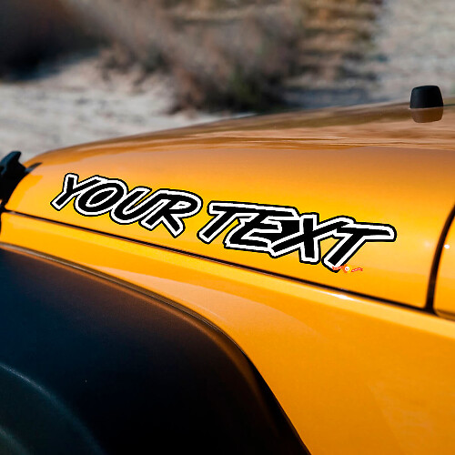 Belettering met Omrande Capuchon Vinyl Sticker voor Jeep Wrangler