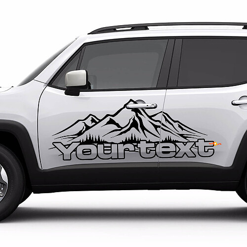 Mountains Style Zijvinylstickers Set voor Jeep Renegade