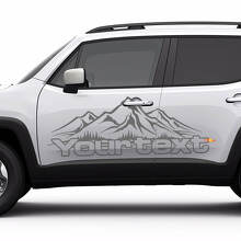 Mountains Style Zijvinylstickers Set voor Jeep Renegade 2