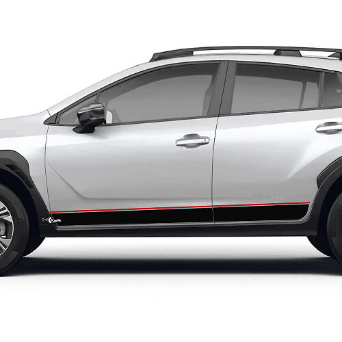 Rechtdoor Rocker Panel Strepen Vinyl Decals Kit voor Subaru Crosstrek_1