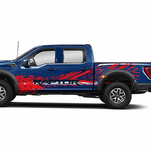 Enorme zijdeuren Truck Splash Raptor Decal Sticker Wrap voor Ford F-150 Raptor
