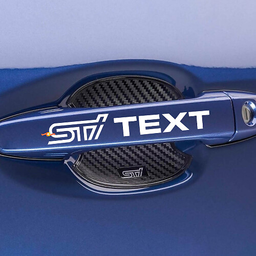 STI-Stijl Deurgreep Aangepaste Tekst Vinyl Stickerset voor Subaru 1