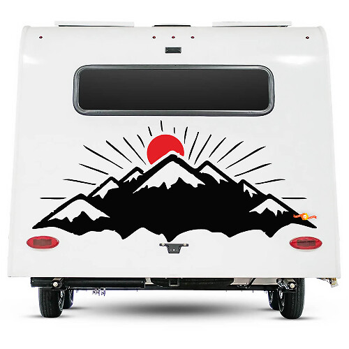 Camper Sticker Bergen en Zon RV Aanhangwagen Camperbus Auto vinyl Stickers sticker
