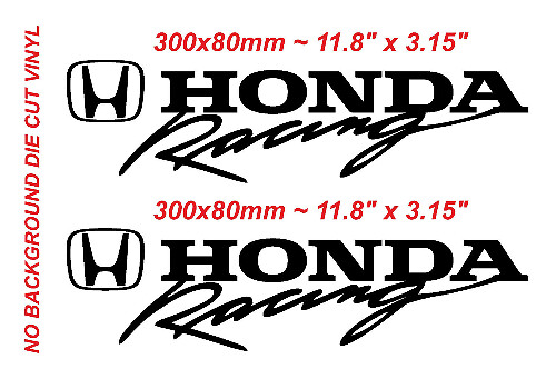2x Honda Racing Type R sticker Vinyl Die-cut Honda Racing Black Decal