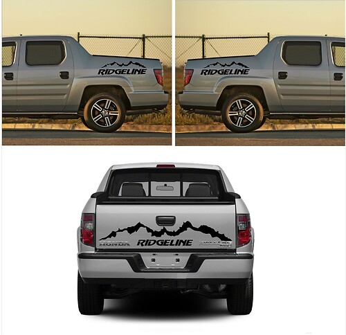 Ridgeline Mountains Stijl Zijkant Achterklep Vinyl Decal Sticker voor Honda Ridgeline