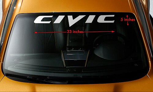 HONDA CIVIC Windscherm Banner Long Last Premium Vinyl Decal Sticker 33