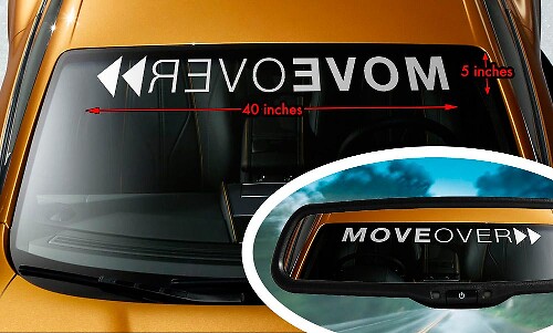 Move Over Grappige Achteruit Achterruit Banner Vinyl Sticker