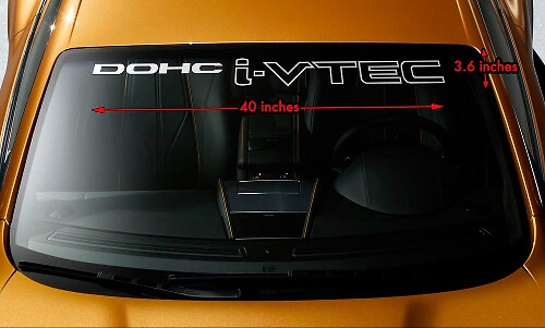 HONDA DOHC i-VTEC Windscherm Banner Vinyl Long Last Premium Decal Sticker 40