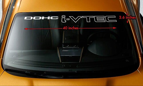 HONDA DOHC i-VTEC Windscherm Banner Vinyl Long Last Premium Decal Sticker 40"x4"