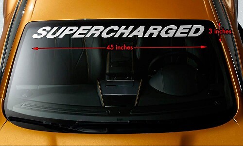 Supercharged voorruitbanner vinylsticker voor auto’s