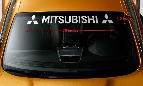 Mitsubishi & Logo Voorruitbanner Vinyl Sticker voor Mitsubishi Auto's