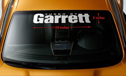 Turbo door Garrett Voorruitbanner Vinyl Sticker