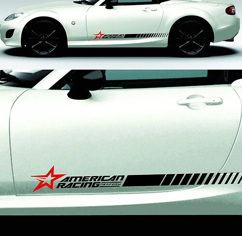 American Racing Stripes zijkant vinyl decal sticker voor Mazda MX-5 Miata 2005-2017