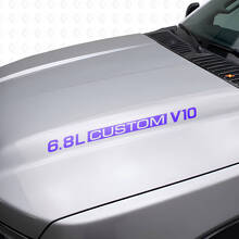 6.8L Custom V10 Motorkap Vinyl Stickers voor Musclecar F-250/350 Super Duty Excursion_2