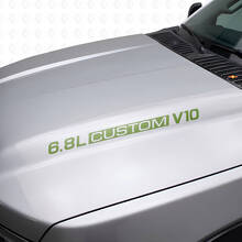 6.8L Custom V10 Motorkap Vinyl Stickers voor Musclecar F-250/350 Super Duty Excursion_3