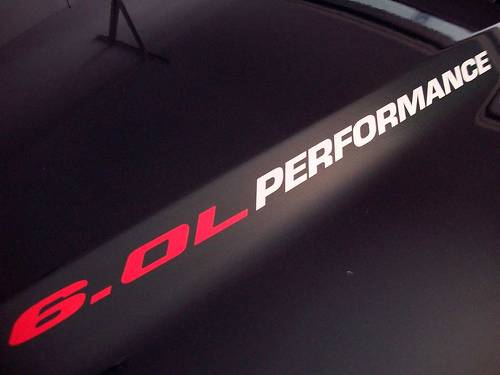 6.0L PERFORMANCE (paar) Hood sticker emblemen embleem Ford F250 Chevy Silverado GMC