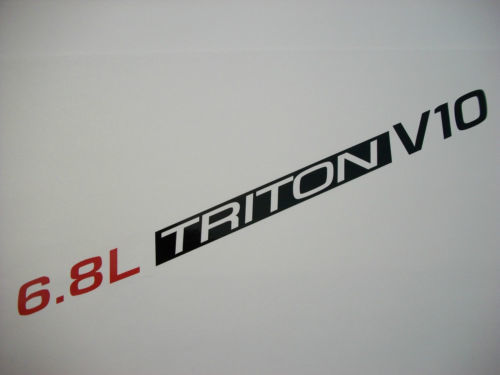6-8L-Triton-V10-paar-Hood-stickers-sticker-embleem-Ford-F250-F350-SD-Excursion