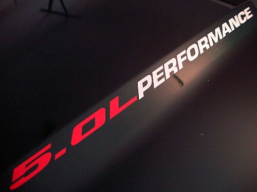 5.0L Performance motorkap vinyl decal set voor musclecar truck