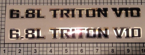 6.8L Triton V10-stickers Paar Chrome Black Hood Scoop