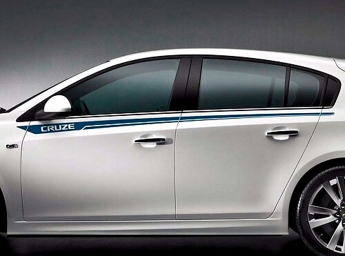 Pinstripe zijdeur vinyl decalset voor Chevrolet Cruze