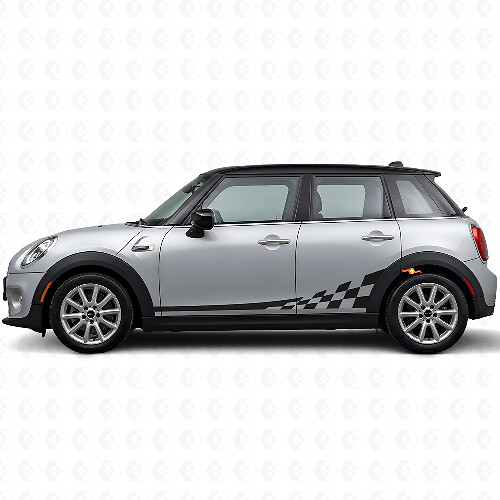 Checkered Flag Zijstrepen Vinyl Decals Kit voor Mini Cooper F56