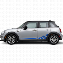 Checkered Flag Zijstrepen Vinyl Decals Kit voor Mini Cooper F56_2