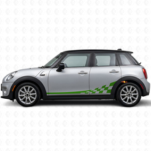 Checkered Flag Zijstrepen Vinyl Decals Kit voor Mini Cooper F56_3