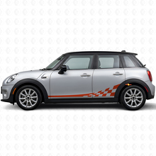 Checkered Flag Zijstrepen Vinyl Decals Kit voor Mini Cooper F56_4