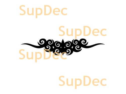 Zwarte Ornament met Krullen Vinyl Decal Sticker voor Auto's & Vrachtwagens