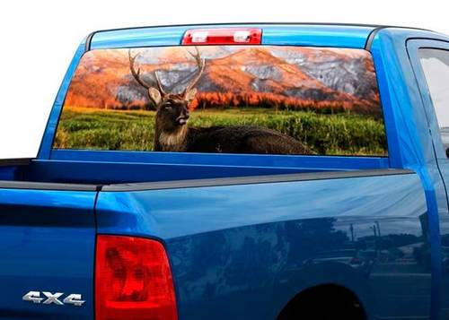 Herten bergen natuur Achterruit Sticker Sticker Pickup Truck SUV Auto