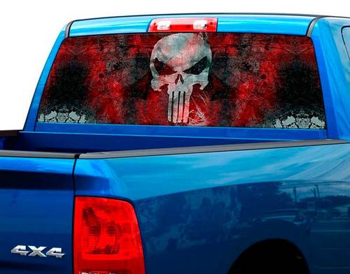 Punisher Bloedplaat Achterruit Grafische Sticker Sticker Truck SUV