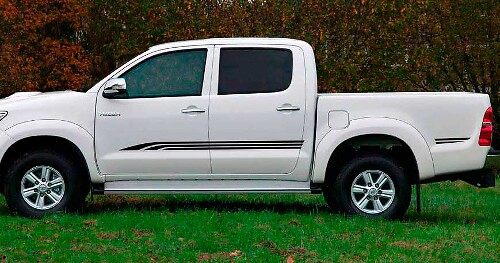 2-delige hilux 4x4 zijstreep grafische vinyl sticker voor TOYOTA HILUX 2015 decals
