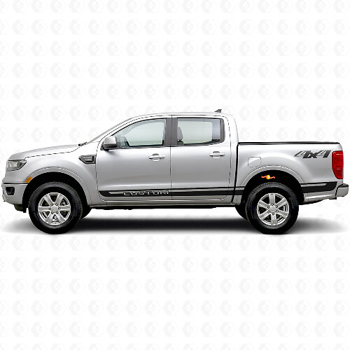 Op maat gemaakte 4x4 zijstrepen vinyl stickers set voor Musclecar Ranger