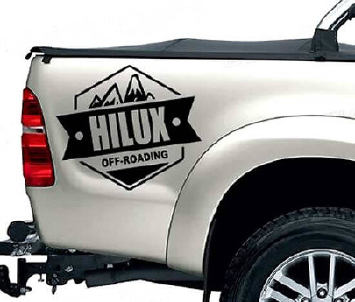 Off-road stijl zijvinyl decals set voor Toyota Hilux