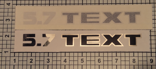 5.7 Custom Tekst Chrome en Zwarte Motorkap Scoop Stickers - Set