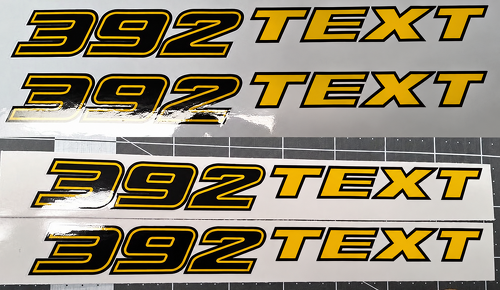 392 Hemi SRT8 Style Custom TEXT Pair — Vinylsticker (motorkap) voor Dodge Challenger