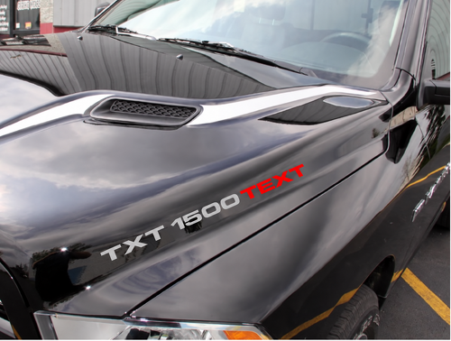 Aangepast Tekst 1500 Motorkap Vinyl Decals Kit voor Dodge Ram 1500