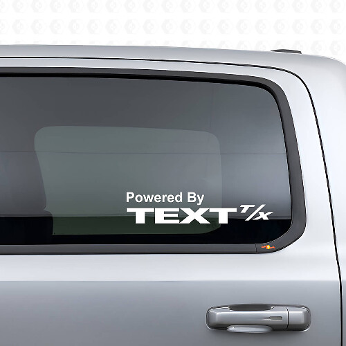 Powered By met aangepaste tekst zijraam vinyl sticker set voor Dodge Ram