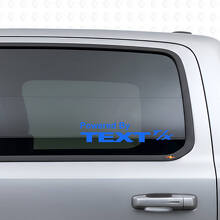 Powered By met aangepaste tekst zijraam vinyl sticker set voor Dodge Ram_2