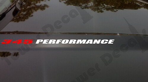 345 Performance Motorkap Vinyl Decal Set voor Dodge Ram Charger en Magnum