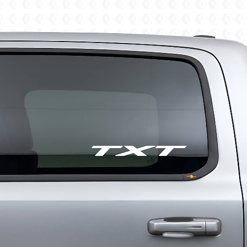 Aangepaste tekst vinylsticker voor zijruit Dodge Ram