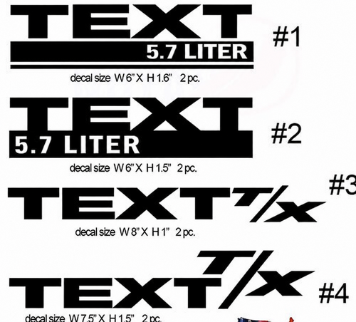 Aangepaste tekst T/X die-cut vinyl decalstickers voor Dodge Challenger