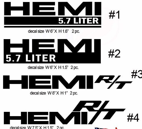 HEMI R/T Die-Cut Vinyl Decal Stickers voor Dodge Challenger