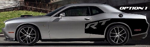 Brede RT-Stijl Zijstrepen Vinyl Decal Set voor Dodge Challenger