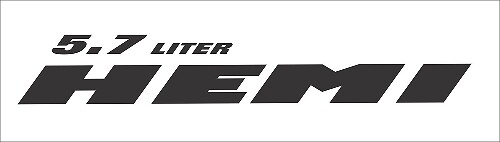 SET VAN VIER (4) 5,7 LITER HEMI VINYL STICKERS - 8,25 X 1,25