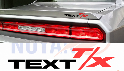 Aangepaste Tekst T/X Embleem Zij Vinyl Decal Set voor Dodge Challenger