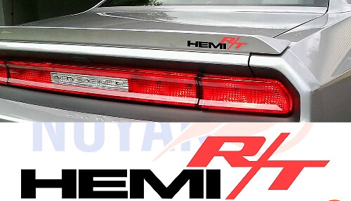 HEMI R/T Stijl Embleem Zij Vinyl Decal Set voor Dodge Challenger