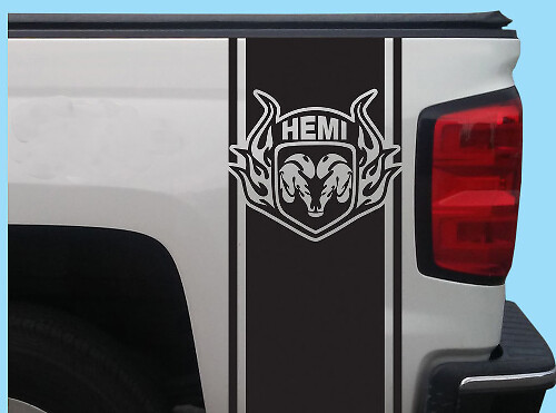 Hemi-stijl zijstreep vinyl decal voor Dodge Ram