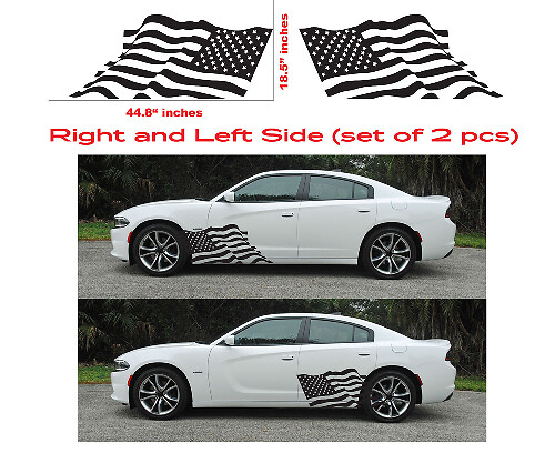 Amerikaanse vlag zijdeur vinyl decal set voor Dodge Charger