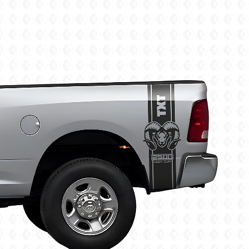 Hemi Custom Tekst Achterzijde Strepen Vinyl Decal Kit voor Dodge Ram 1500 2500